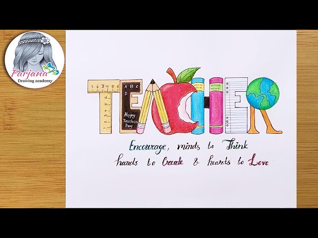 Teachers day drawing| Teachers day greeting card idea| how to draw Happy teacher's  day - YouTube