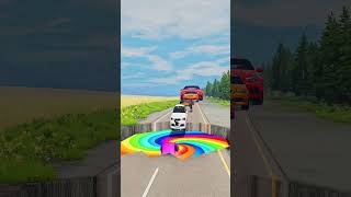 Colorful Small to Big Cars vs Giant Pit - BeamNG.drive #shorts