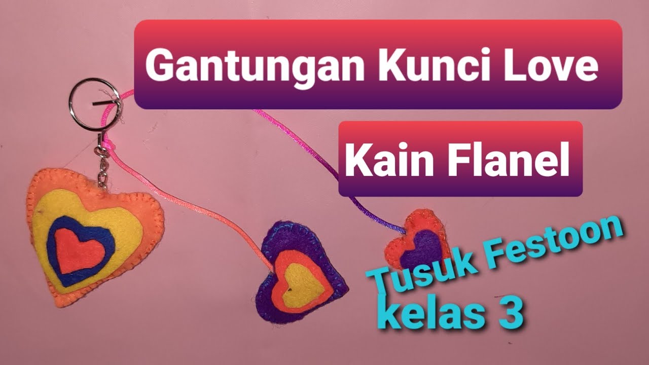 Gantungan kunci bentuk love Cara mudah membuat gantungan 