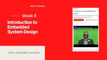 Introduction to Embedded System Design Nptel Week 8 Assignment Answers solutions #nptel2021