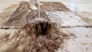 Washing a shaggy rug with different pile lengths | pressure washing | carpet cleaning satisfying |