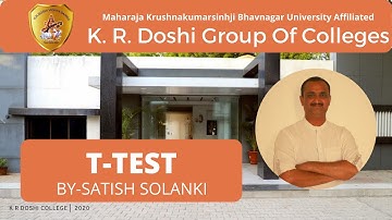 T-TEST | Business Statistics | B.COM SEM- 6 | SATISH SOLANKI