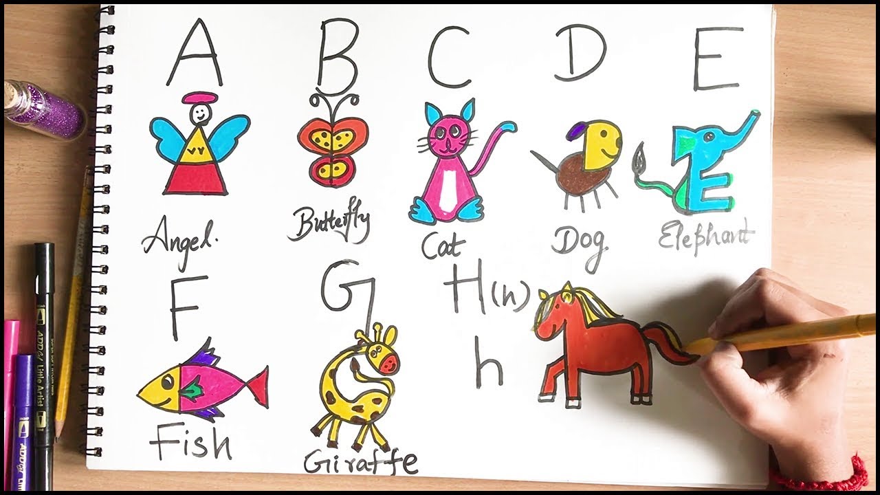 Draw with Alphabet - Drawing with Letters ✓ - YouTube