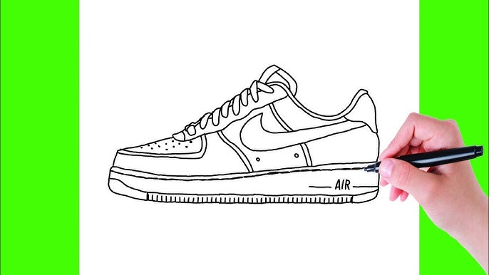 How to Draw NIKE Air Force 1 - Easy Custom SHOES for Kids #shoes #nike  #mrschuetteart 