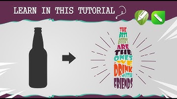 How To Create Warp Text Into Bottle Shape in   Coreldraw - Typography Design