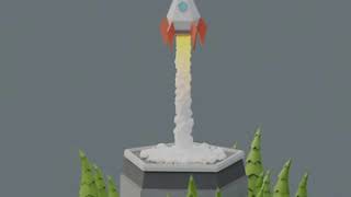 Low poly rocket launch using Blender 2.8