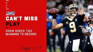 Thomas 1-Handed Catch Sets Up Brees Tying Manning's TD Record