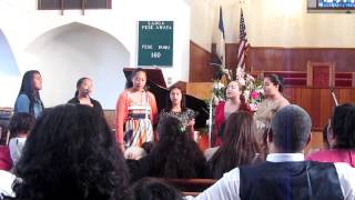 Video thumbnail of "New Hope Girls Singing at Compton SDA Church"