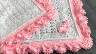 Easy crochet baby blanket/craft & crochet blanket pattern 3601