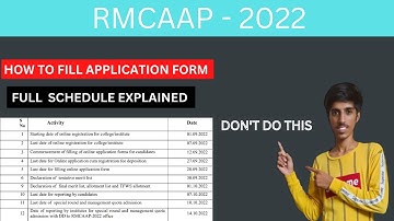 HOW TO FILL RMCAAP 2022 APPLICATION || RESERVATION,  FULL SCHEDULE EXPLAINED|| RMCAAP-2022