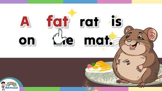Learn to Read CVC Sentences| 'at' Word Family Sentences | English Reading Lesson for Kids 