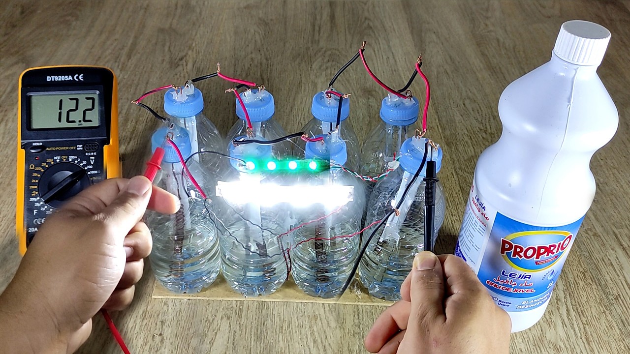 طريقة تحويل ماء الكلور الى كهرباء مجانية تدوم وتدوم بدون شحن⚡