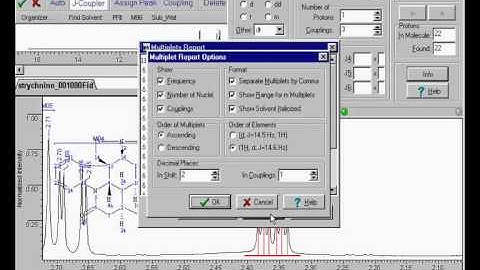 ACD/1D NMR Processor Processing, Analysis and Reporting (obróbka analiza i tworzenie raportów)