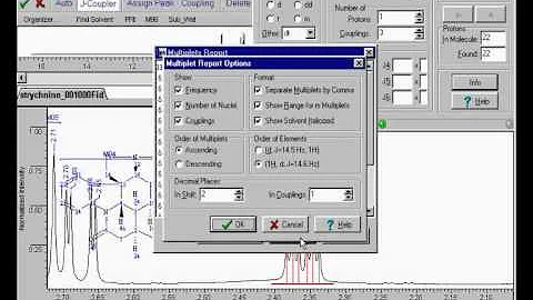 ACD/1D NMR Processor Processing, Analysis and Reporting (obróbka analiza i tworzenie raportów)