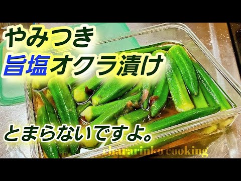 流行りのやみつき旨塩オクラ あっさり塩漬けオクラの作り方 作り置き おかず 副菜 おつまみ 夏野菜 浅漬けレシピ オクラ大量消費 Youtube