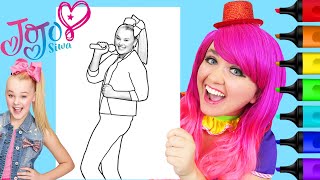 How To Color Jojo Siwa Singing | Glitter Markers