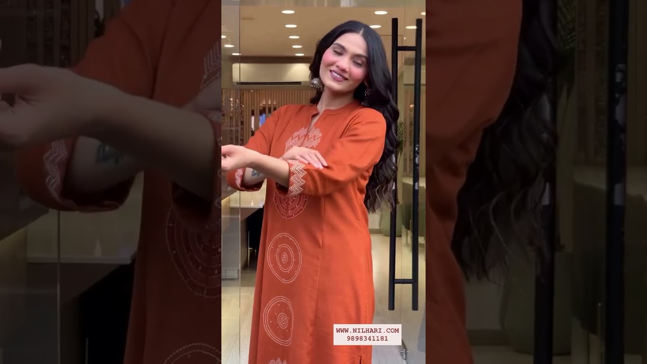 Rust Orange Premium Mul Cotton Embroidered Kurta Set with Dupatta