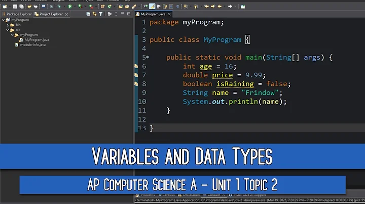 Variables and Data Types | AP Computer Science A - Unit 1 Topic 2