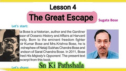 The Great Escape by Sugata Bose / Story of Subhas escape/ Analysis Translation and Hindi Meaning