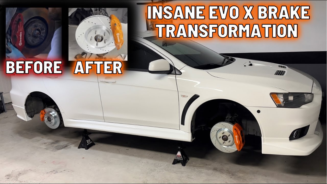 Installing The Freshly Painted Brembo Calipers / Drilled Slotted Rotors