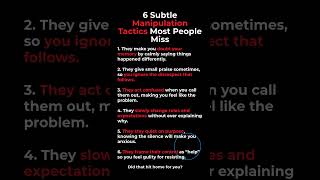 6 Subtle Manipulation Tactics Most People Miss