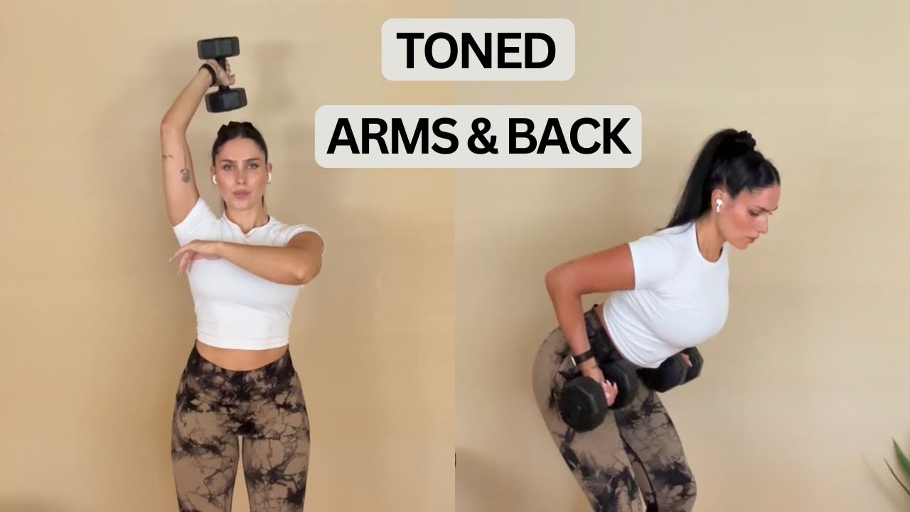 15-минутная тренировка для укрепления рук и спины — тренировка верхней части тела с гантелями