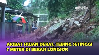 Akibat Hujan Deras, Tebing Setinggi 7 Meter di Bekasi Longsor