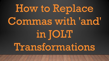 How to Replace Commas with 