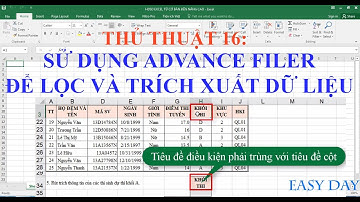 THỦ THUẬT 16: Sử dụng Advance Filter để lọc và trích dọc dữ liệu trong excel