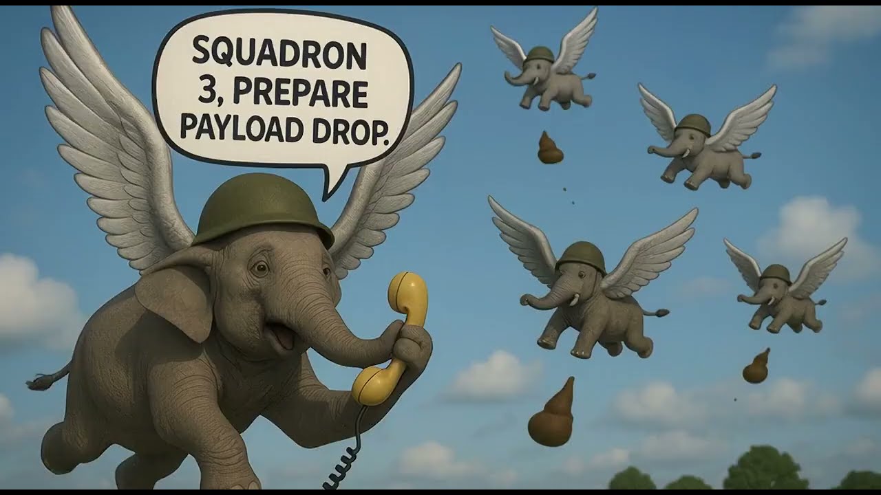“Flying Elephant  Airstrike Squadron😂 | Funniest Sky Attack Ever Caught on Camera!”