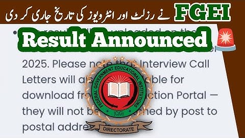 FGEI Announced Results Date | FGEI Jobs Updates