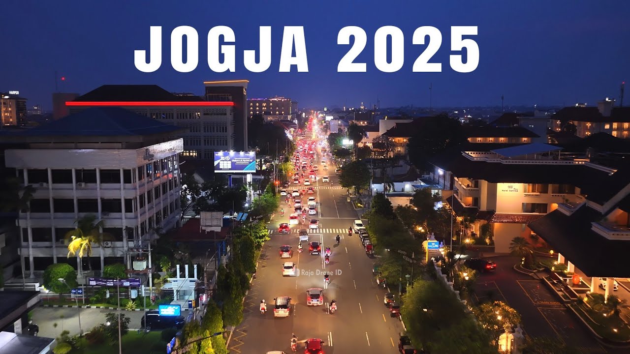Pesona Kota Yogyakarta 2025 dari Udara Malam Hari dengan Drone