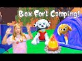 Assistant Prepares for a Box Fort Camping Adventure with Paw Patrol