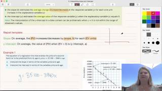 Interpreting slope and intercept of regression line