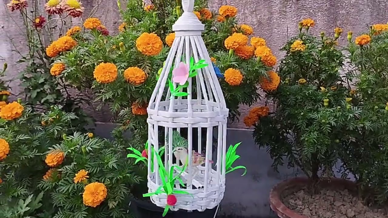 How to make newspaper bird cage Handmade bird cage Newspaper bird