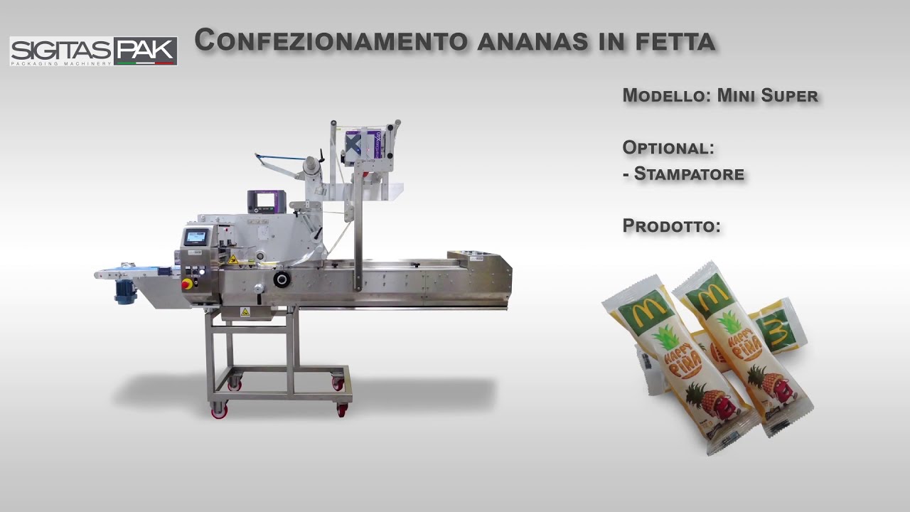 HFFS Flowpack Mod. MINI SUPER to pack sliced ananas