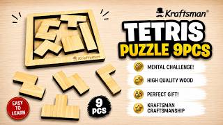 Kraftsman Tetris Puzzle 9PCS | Wooden Brain Teaser Puzzle | IQ Challenge by @ikraftsman screenshot 5