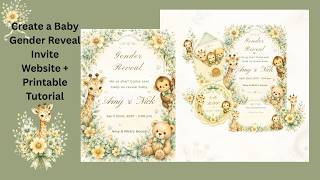 DIY Baby Gender Reveal Invitation in Canva Step-by-Step Website Printable Design Tutorial