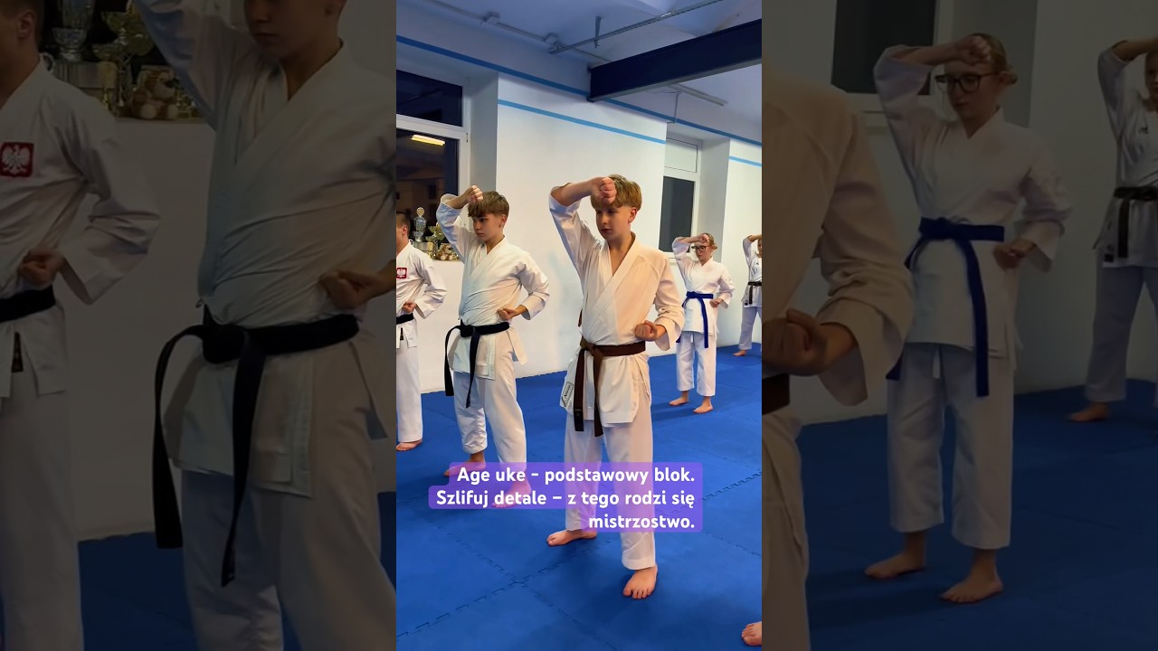 Age uke - blok wznoszący. Szlifuj detale – z tego rodzi się mistrzostwo. #karate #jka #martialarts