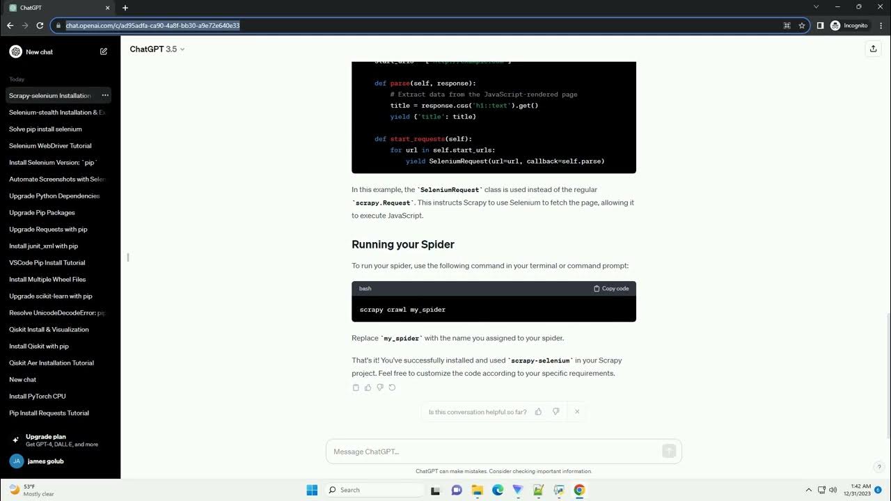 Pip install scrapy selenium youtube