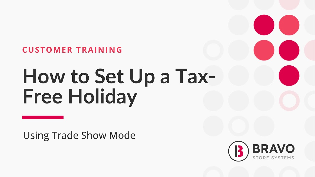 How to Set Up a Tax Free Holiday Using Trade Show Mode - YouTube