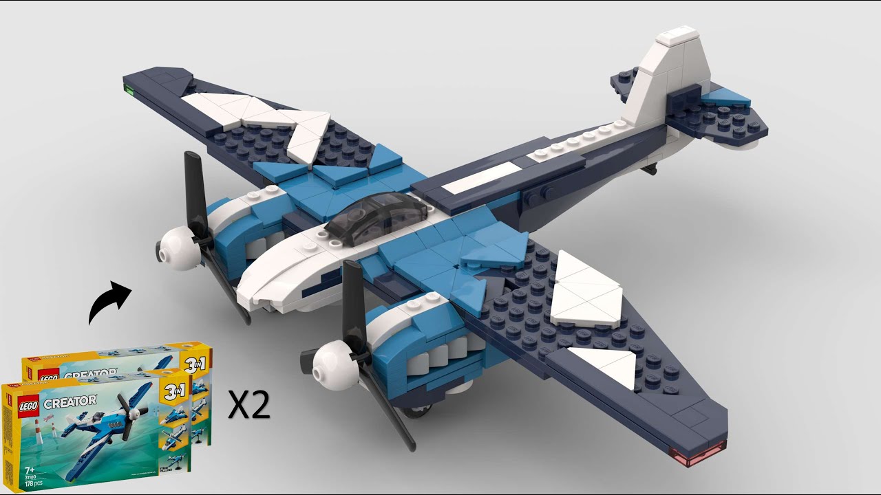 LEGO De Havilland Mosquito — альтернативная сборка гоночного самолёта из 2 комплектов 31160