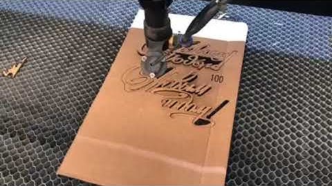 co2 laser cutting machine 6040 cut 1.5mm board 100mm/s test video for Alexey