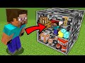 WHAT INSIDE THIS DURABLE BEDROCK BLOCK HOUSE IN MINECRAFT ! SMALLEST HOUSE !