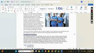 New Perspectives Word 365 | Module 3: SAM Project B Pediatric Nursing Conference Report