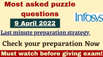 Infosys Most Asked Puzzle Questions||Check your Preparation||Infosys Last minute exam tips||#infosys