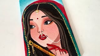 Beautiful Radha Rani Painting / Acrylic Painting on Canvas / Step by Step Painting