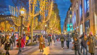 Paris Christmas Lights 2023 ✨ Champs-Élysées Paris Christmas Walk 🎄 Paris, France 🇫🇷 4K HDR
