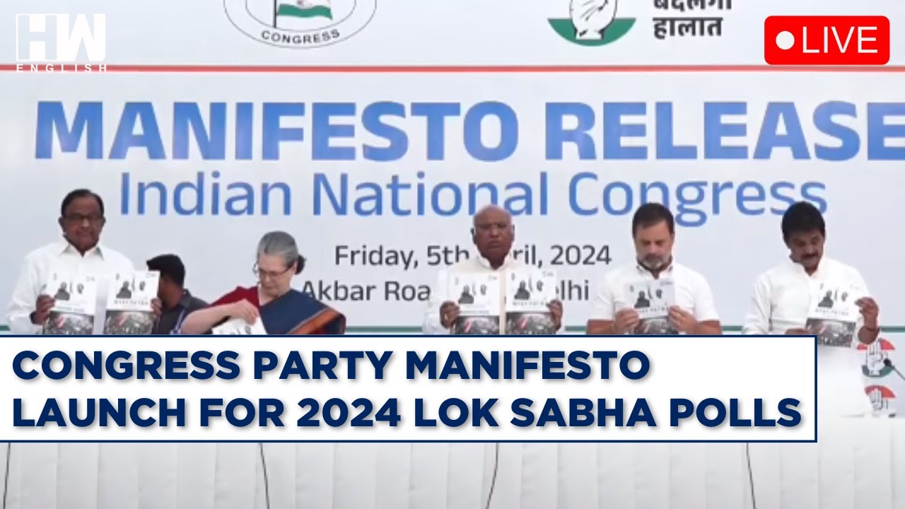 Congress Party Manifesto Launch For 2024 Lok Sabha Polls - YouTube