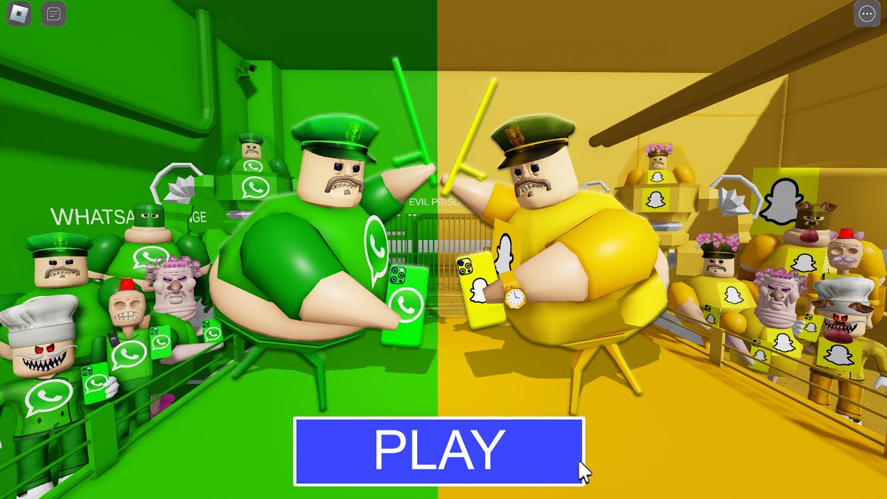 WHATSAPP BARRY Team Vs SNAPCHAT BARRY Team in BARRY'S PRISON RUN! New Scary Obby (#Roblox)